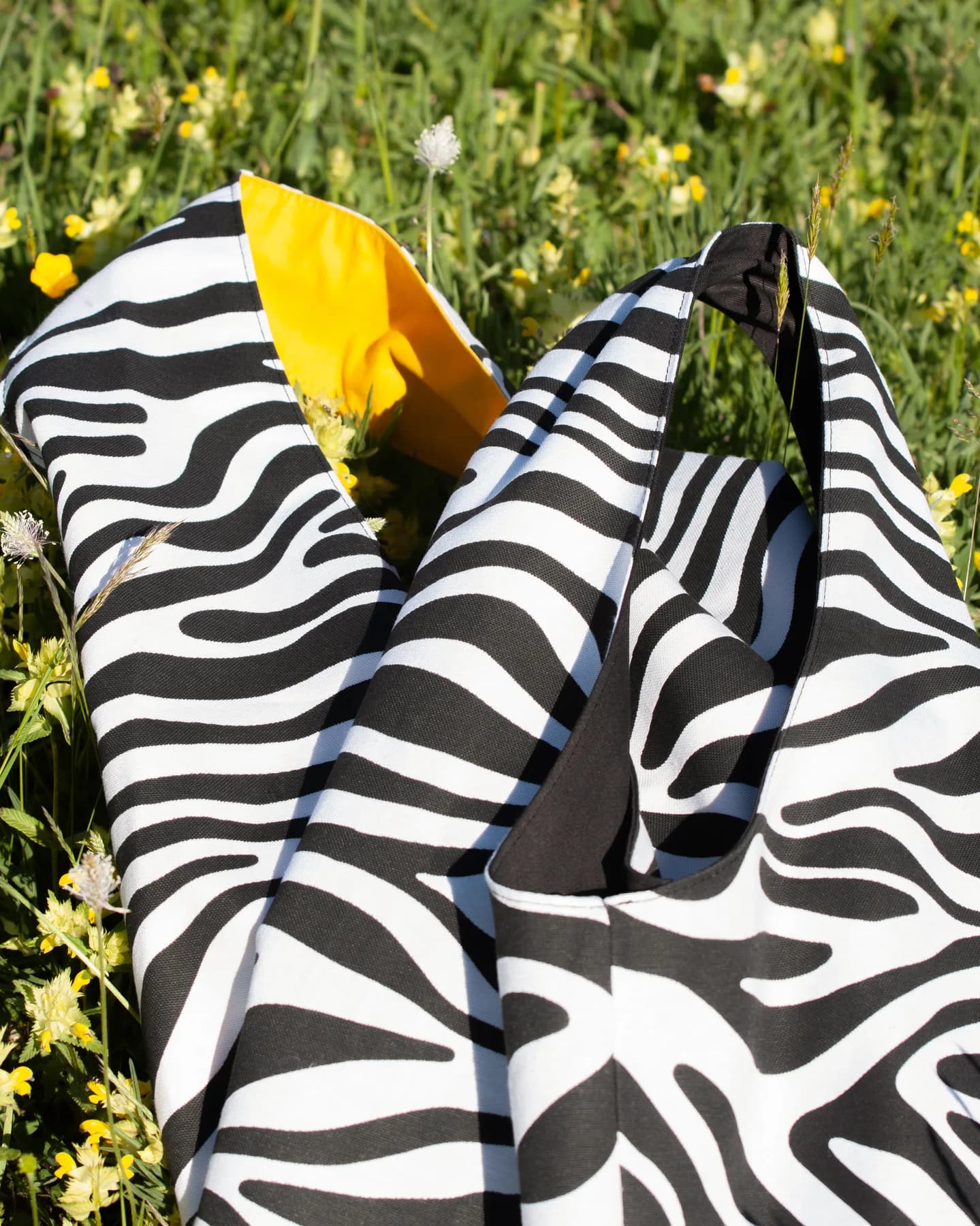 Zebra Crna obješena o drvenu ogradu iznad planinske livade